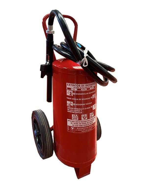 Extintor carro de polvo ABC 25kg. MADE IN SPAIN.