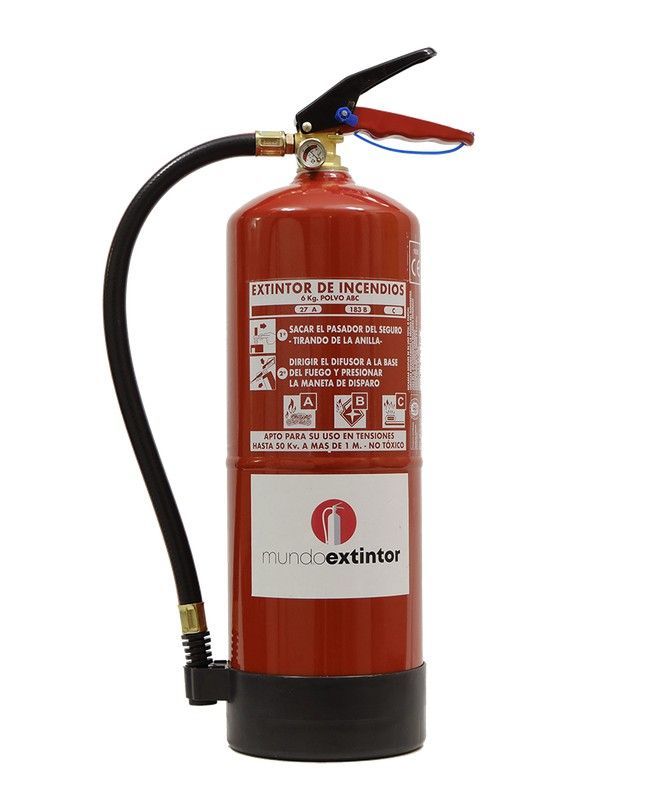 Extintor polvo ABC 6kg. MADE IN SPAIN.