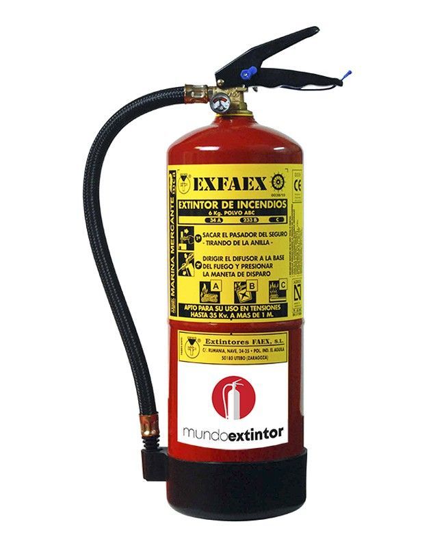 Extintor polvo ABC 6Kg para barco