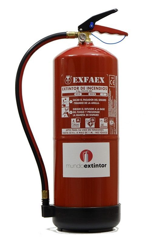 Extintor polvo ABC 9kg. MADE IN SPAIN.