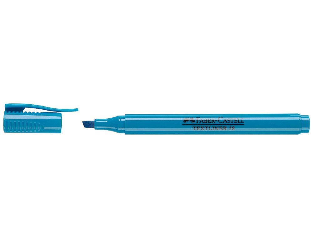 FABER CASTELL Marcador fluorescente TEXTLINER 38. Cuerpo translúcido. Azul fluorescente 157751