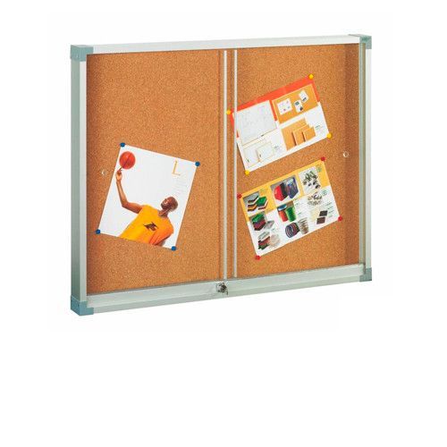 FAIBO Vitrina fondo corcho puertas metacrilato 60x80 cm