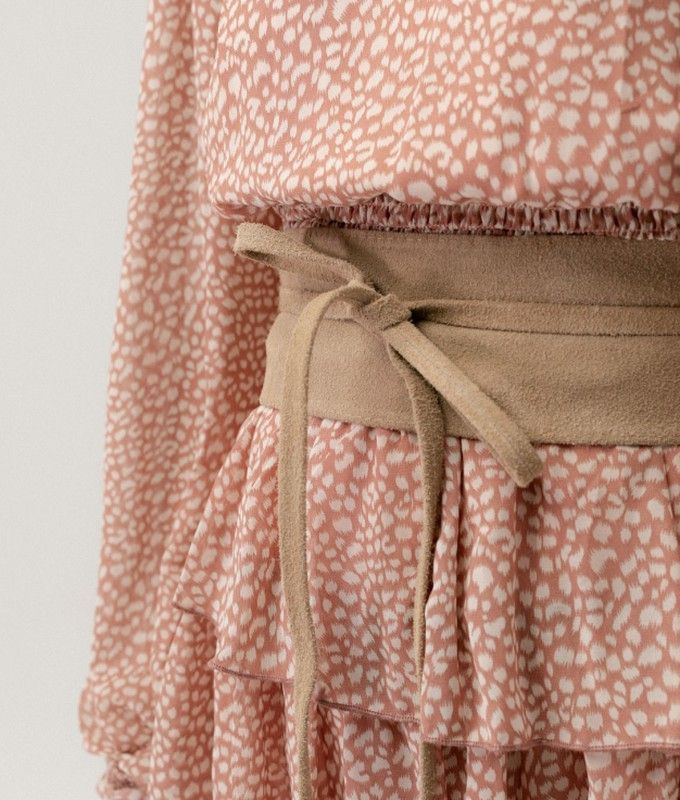 Fajín De Piel De Ante Para Mujer Nude