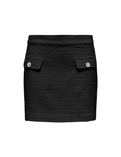 Falda corta con bolsillos con botones dorados Only Black