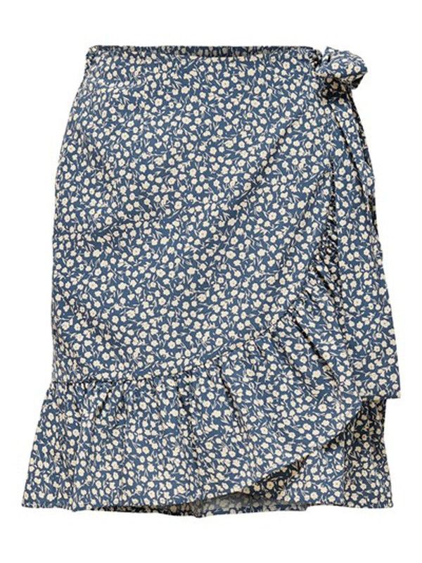 Falda corta con estampado floral Only Blue