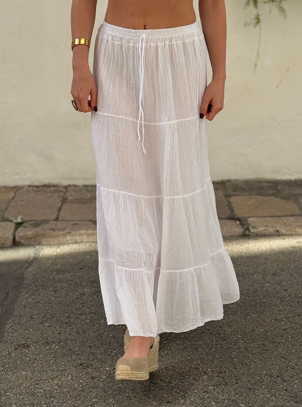 Falda larga Llafranc blanca