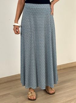 Falda larga Sagaró marino-blanco