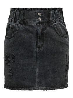 Falda tejana corta HW con rotos Only Black