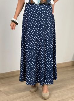 Falda topos Triana marino-celeste