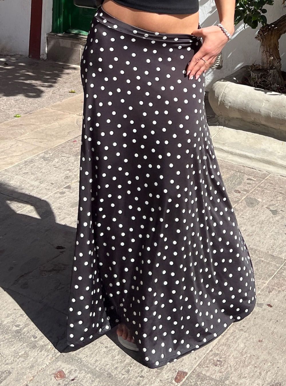 Falda topos Triana negro-blanco