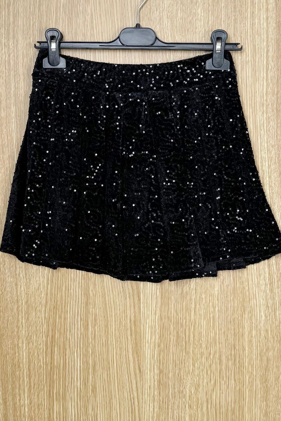 Falda vellut glitter negro