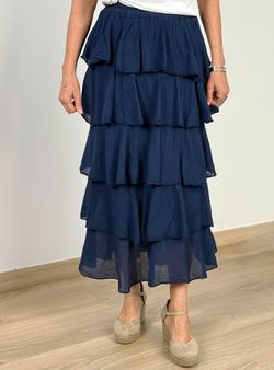 Falda volantes Ribera azul marino