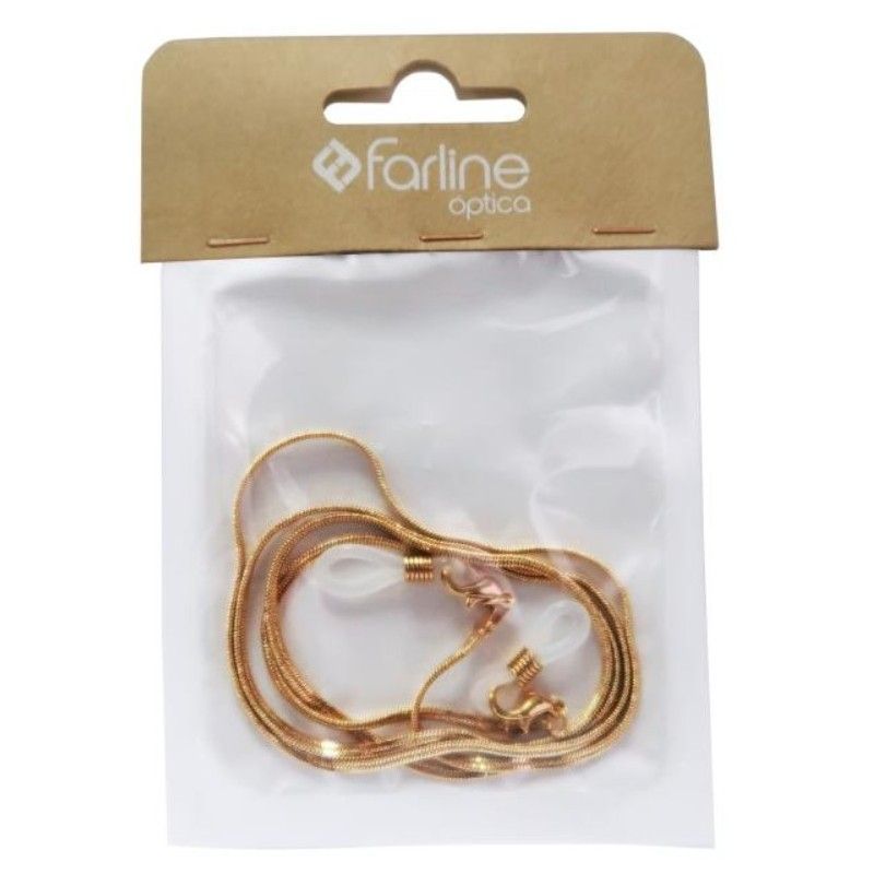 Farline Cordón de Metal Dorado Plano para Gafas
