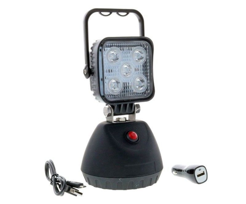 Faro de trabajo portátil cuadrado con 5 LEDS más base magnética D14191 - Vignal