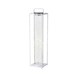 Farol solar de hierro blanco luz calida h 49.00cm