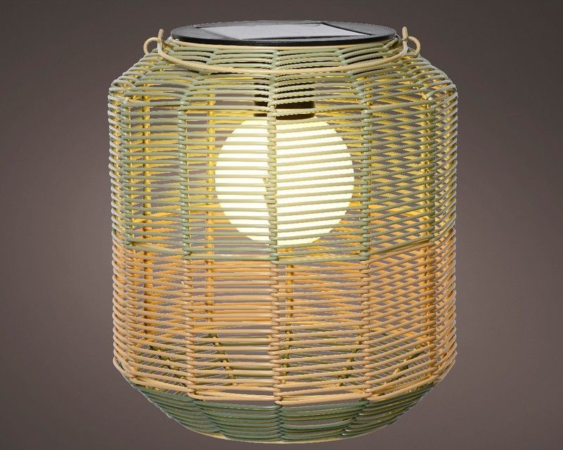 FAROL SOLAR DE MIMBRE FIJO DIA 24x28 VERDE