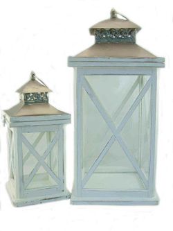 Farola Portavelas Madera Decapé