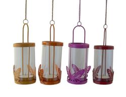 Faroles mariposa de colores con vela perfumada