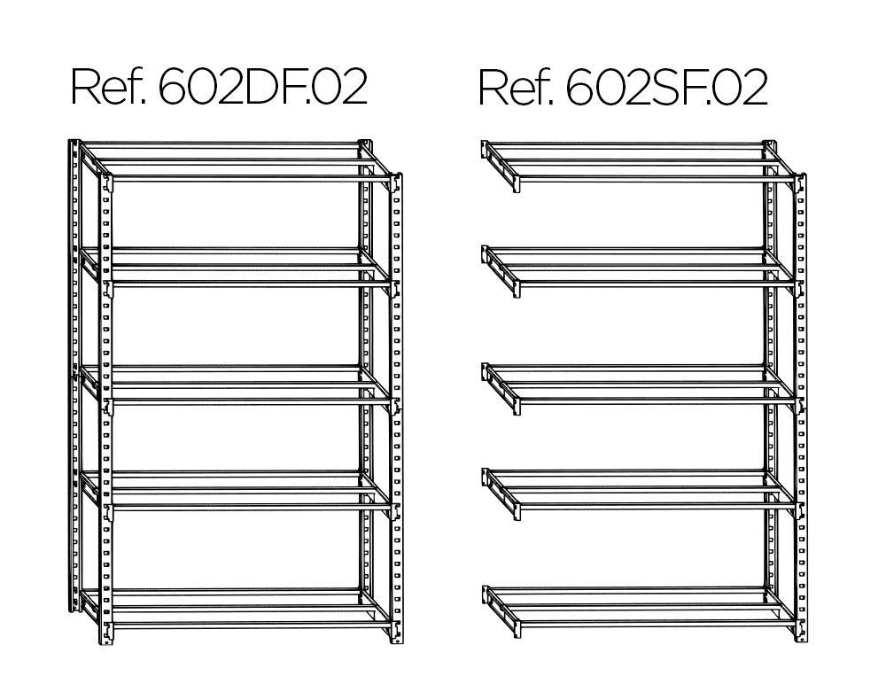 fast estantería modulo adicional tubeco de 6 niveles 200x100x0,35 602sf.02