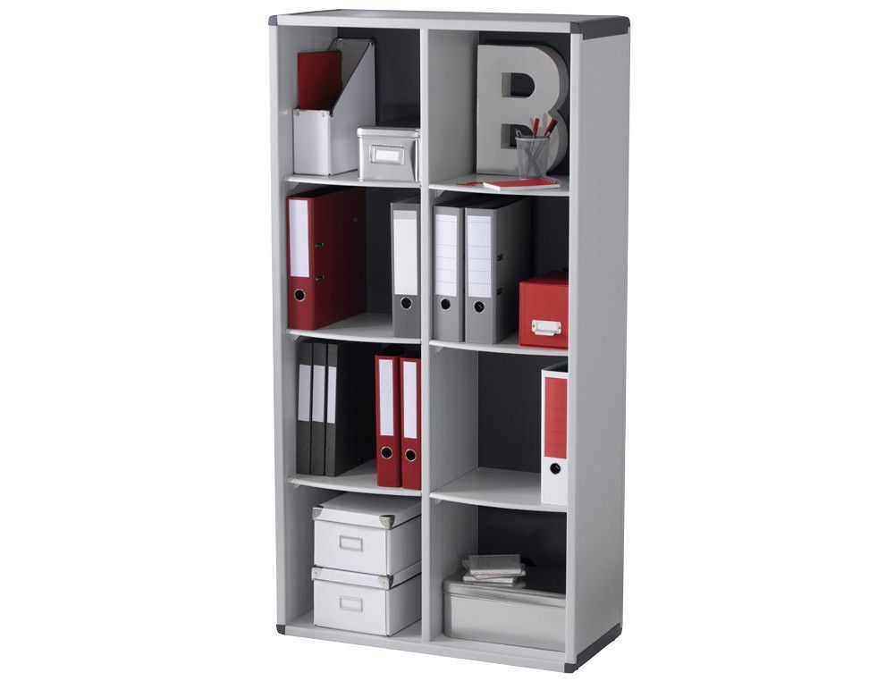FAST Mueble biblioteca 8 compartimentos 155,4X79x33cm Gris  BM8K2.11