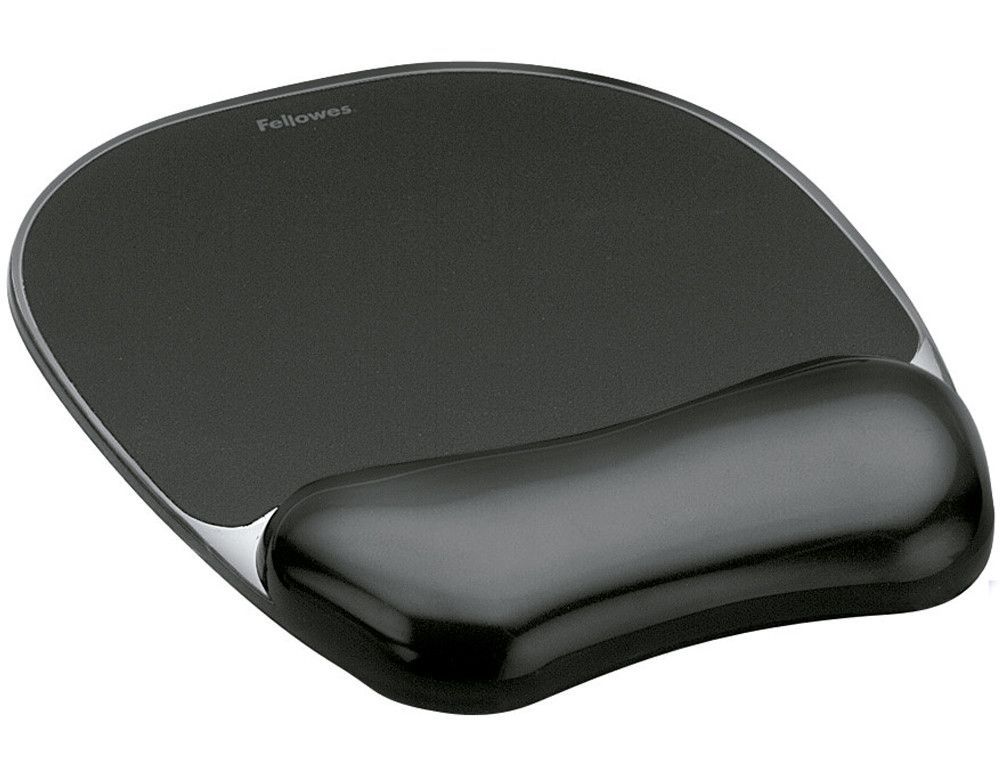 FELLOWES Alfombrilla y reposamuñecas gel Crystal® Negro 9112101