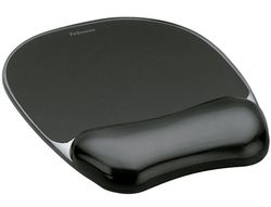 FELLOWES Alfombrilla y reposamuñecas gel Crystal® Negro 9112101