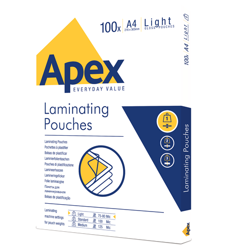 FELLOWES Funda Plastificar 80 Mic. Brillo A4 Pack 100 6003201