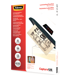 FELLOWES Pack 100 Fundas Plastificar 125 micras Adhesivas A3 5329001