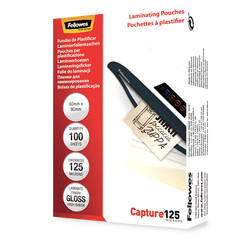 FELLOWES Pack 100 Fundas Plastificar 125 micras Brillo 60x90mm 5397402
