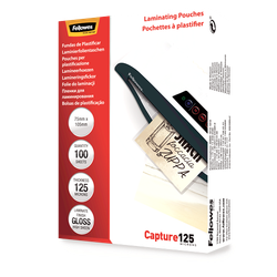 FELLOWES Pack 100 Fundas Plastificar 125 micras Brillo 75x105mm 5306901
