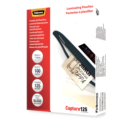 FELLOWES Pack 100 Fundas Plastificar 125 micras Brillo 83x113mm 5307101