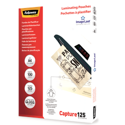 FELLOWES Pack 100 Fundas Plastificar 125 micras Brillo A4 5307407