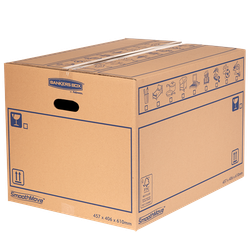 FELLOWES Pack de 10 Cajas de mudanzas con montaje manual 45L (500x300x300 mm)  Resistente 6208201