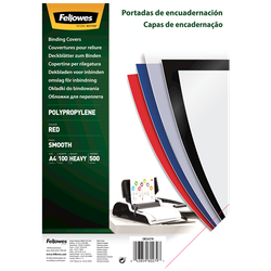 FELLOWES Pack de 100 portadas PP Rojo A4 450 micras 5477801