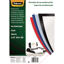 FELLOWES Pack de 50 portadas PP transparente A3 500 micras 5471201