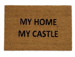 Felpudo, 60 x 40 x 3 cm, de fibra de coco en marrón | Colección My home my castle