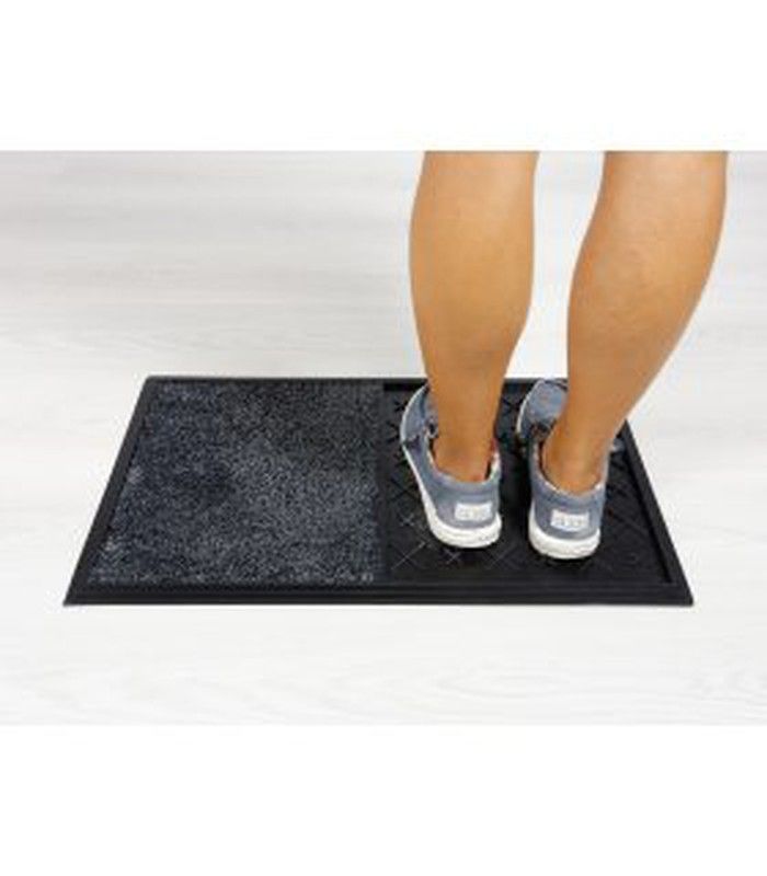 Felpudo limpiador de suela calzado con cubeta desinfectante