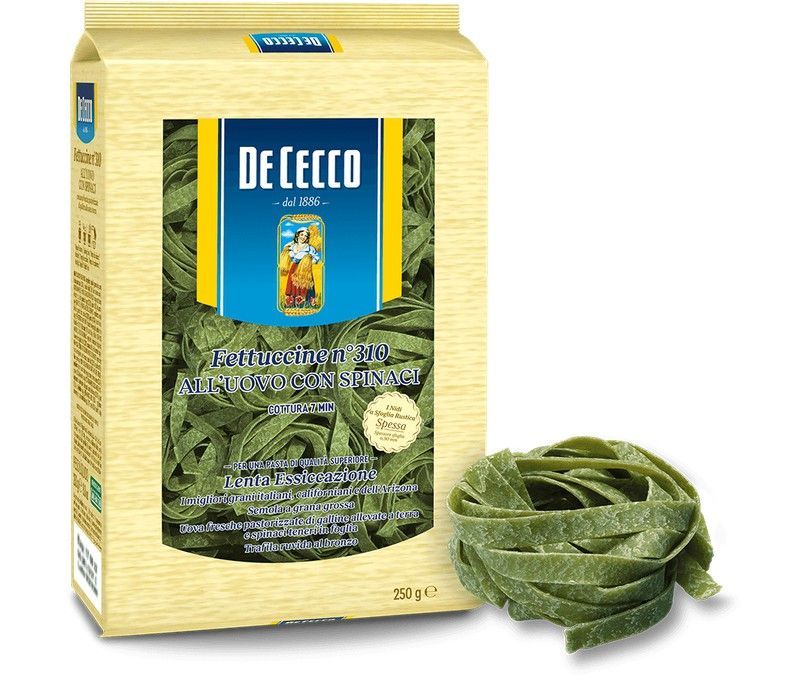 Fettuccine nido huevo espinaca de cecco 250 grs