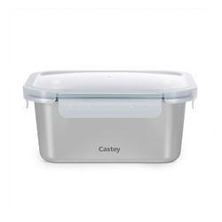 Fiambrera Acero Inox apto Microondas Hermético Castey Rectang 1600 ml