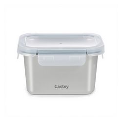 Fiambrera Acero Inox apto Microondas Hermético Castey Rectang 750 ml