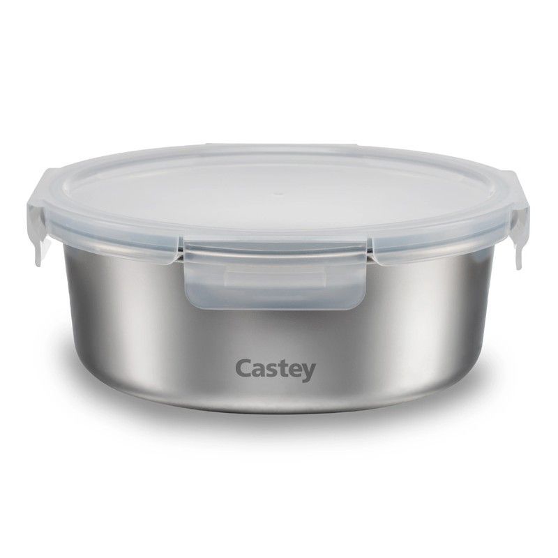 Fiambrera Acero Microondas Hermético Castey Redondo 1500 ml