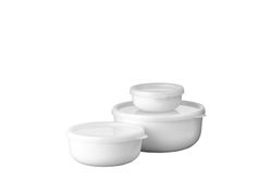 Fiambrera Bol Hermético Set 3 250 750 1500 ml Blanco Nordico Lumina Mepal