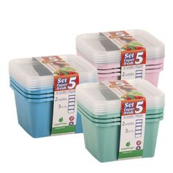 Fiambrera Cuad1X0.50L 2X0.75L 2X1Lt26926