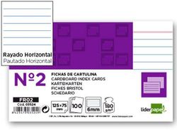 Ficha Liderpapel Rayada Nº2 75 X 125Mm Paquete de 100 180G