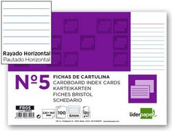 Ficha Liderpapel Rayada Nº5 160X220Mm Paquete de 100 180G