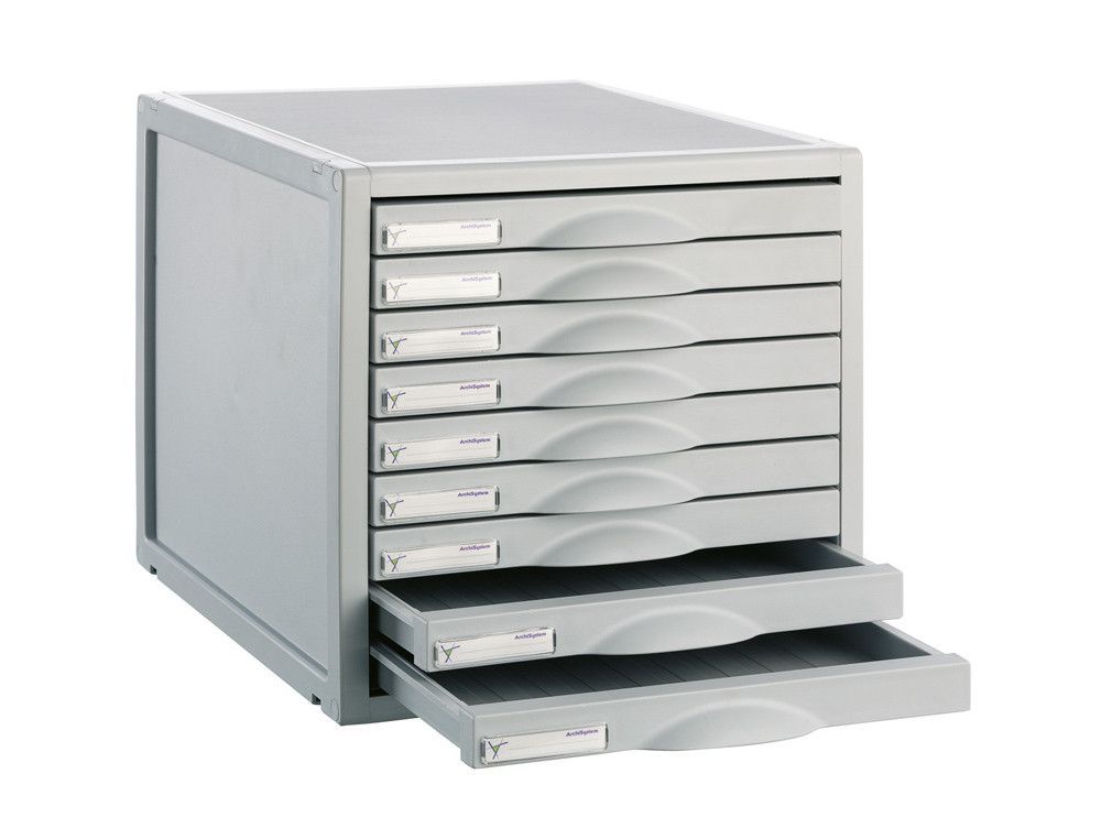 Fichero cajones de sobremesa 356x316x303 mm 9 cajones color gris