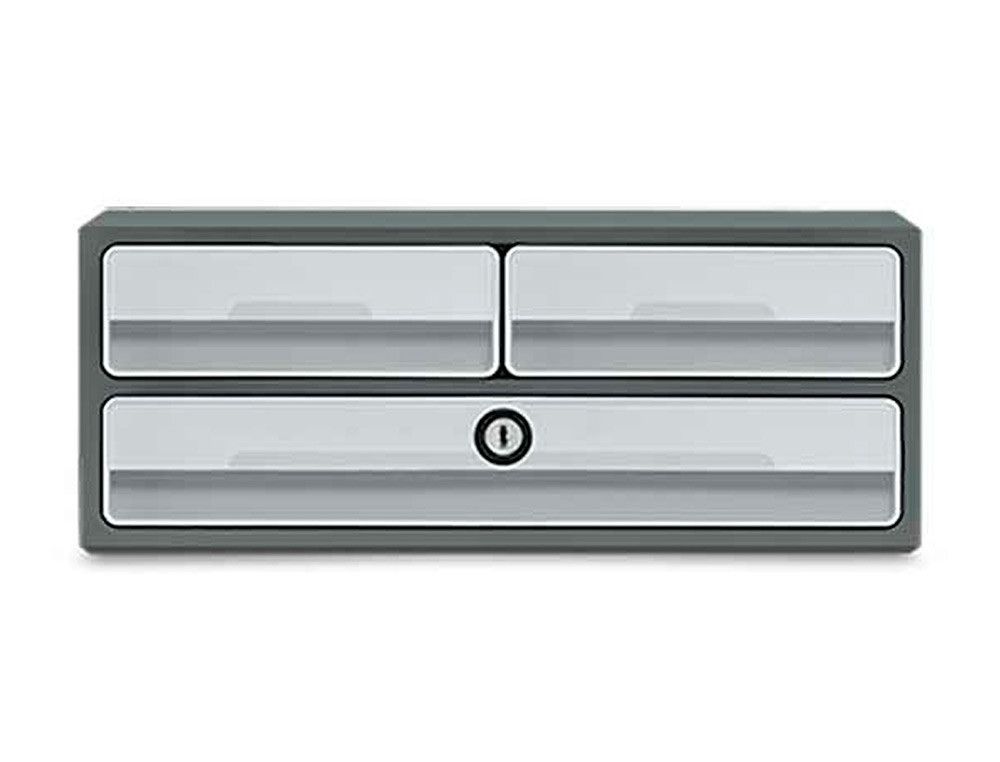 Fichero cajones de sobremesa cep moov up reciclado 80% con cerradura reciclado 80% 3 cajones color gris