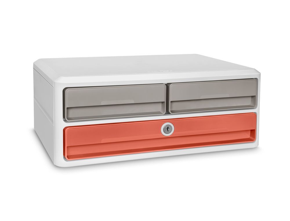 Fichero cajones de sobremesa cep terra nova 2 cajones pequeńos + 1 cajon grande color terracota/arena