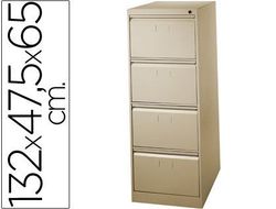Fichero Cajones de Suelo Metal 4 Cajones 132 cm Alto 65 cm Prof 47,5 Ancho Color Beige N.34 Guias Telescop Antivuelc