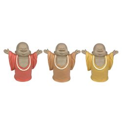 Figura Buda Maitreya Color Terracota Mostaza